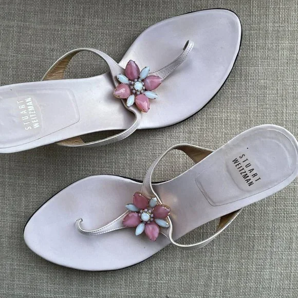 Stuart Weitzman Women Heel Sandal Shoes Leather Sole Pink Leather Upper Spain 39 - Picture 5 of 12